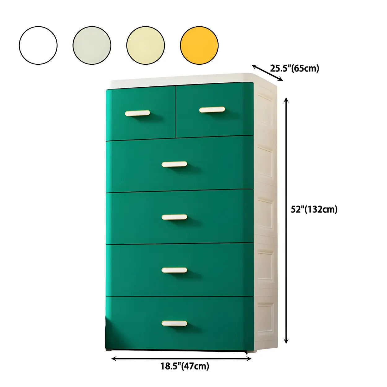 White Plastic Vertical Storage Dresser