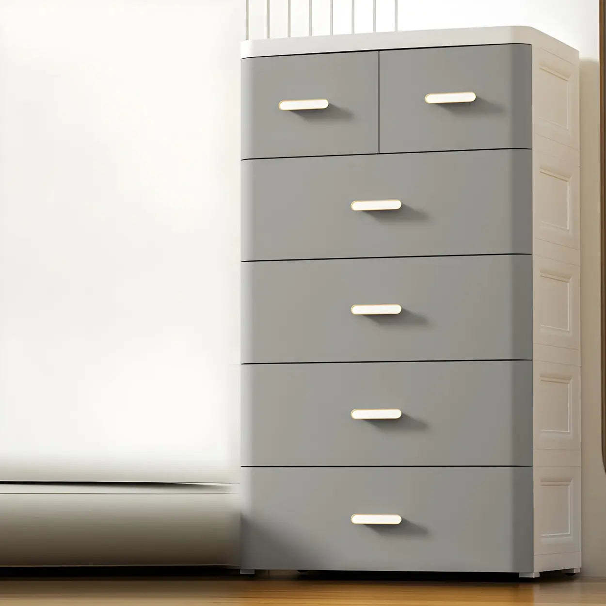 White Plastic Vertical Storage Dresser — White