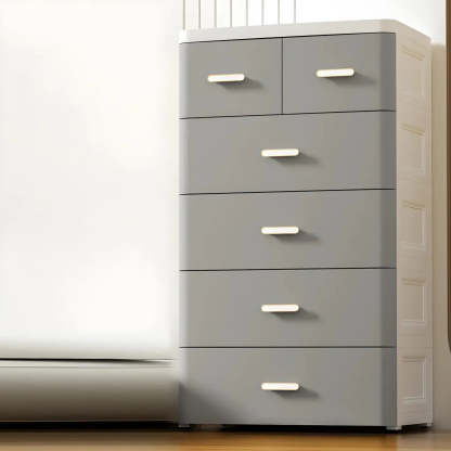 White Plastic Vertical Storage Dresser — White