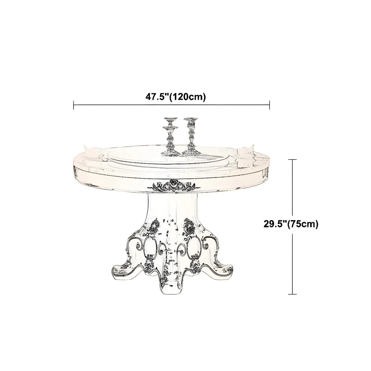 Round White Marble Dining Table
