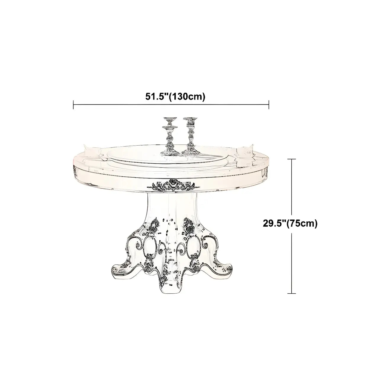 Round White Marble Dining Table