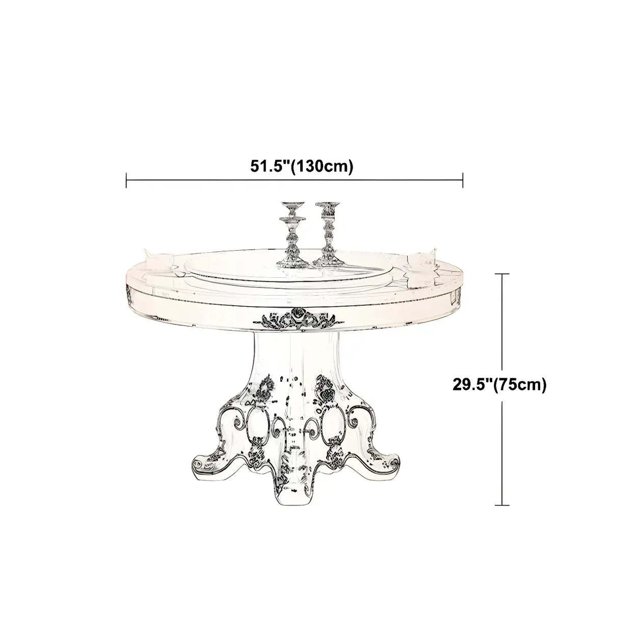 Round White Marble Dining Table