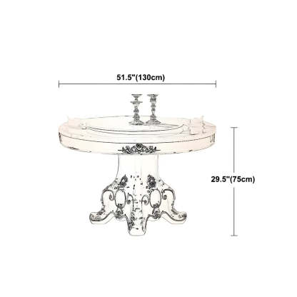 Round White Marble Dining Table