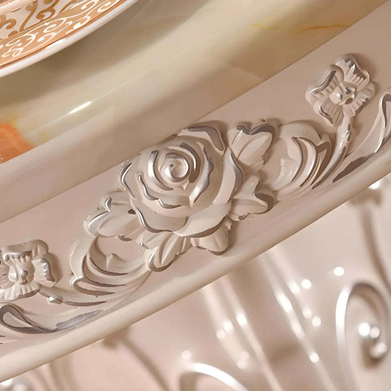 Round White Marble Dining Table