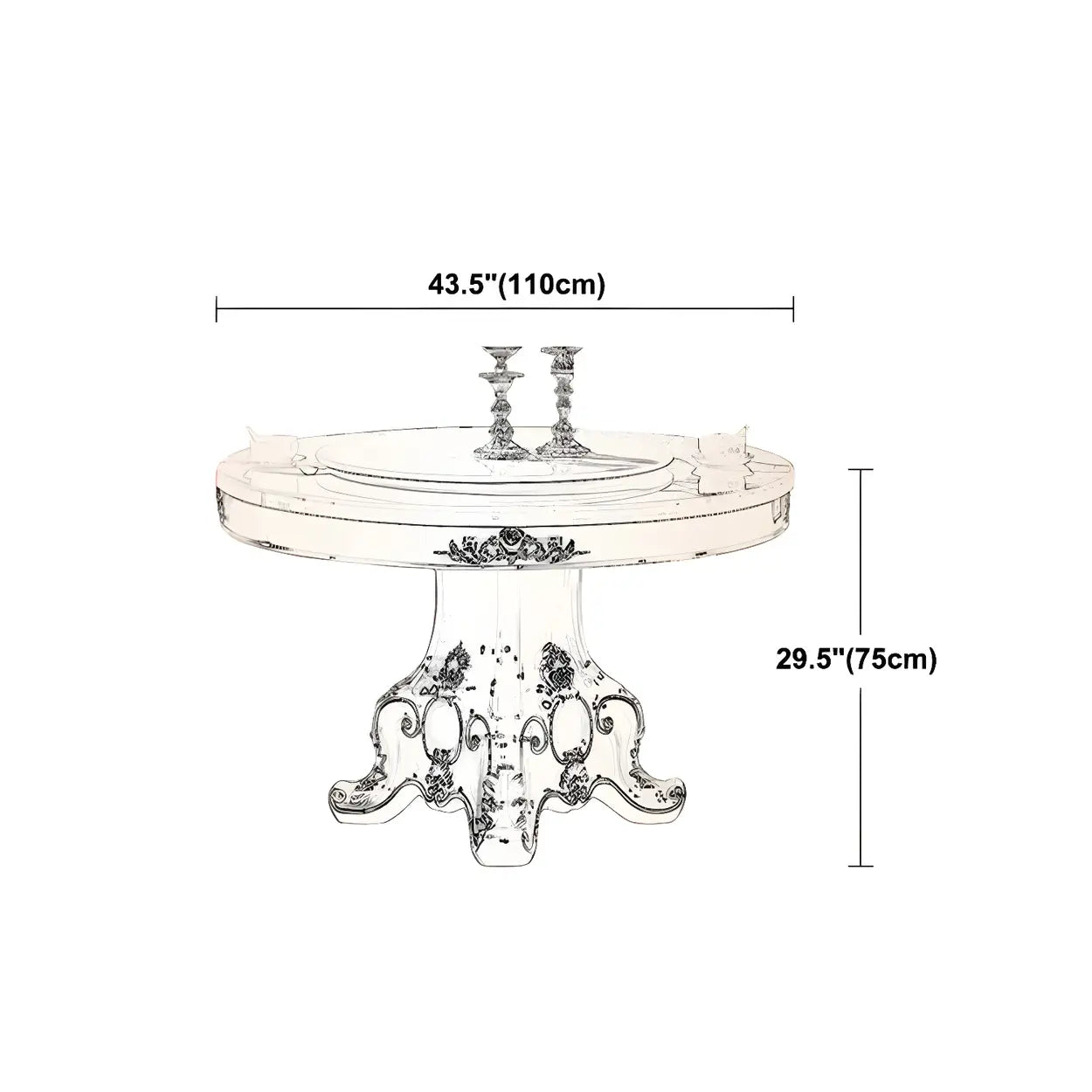 Round White Marble Dining Table