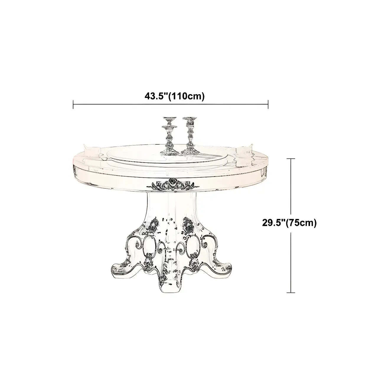 Round White Marble Dining Table