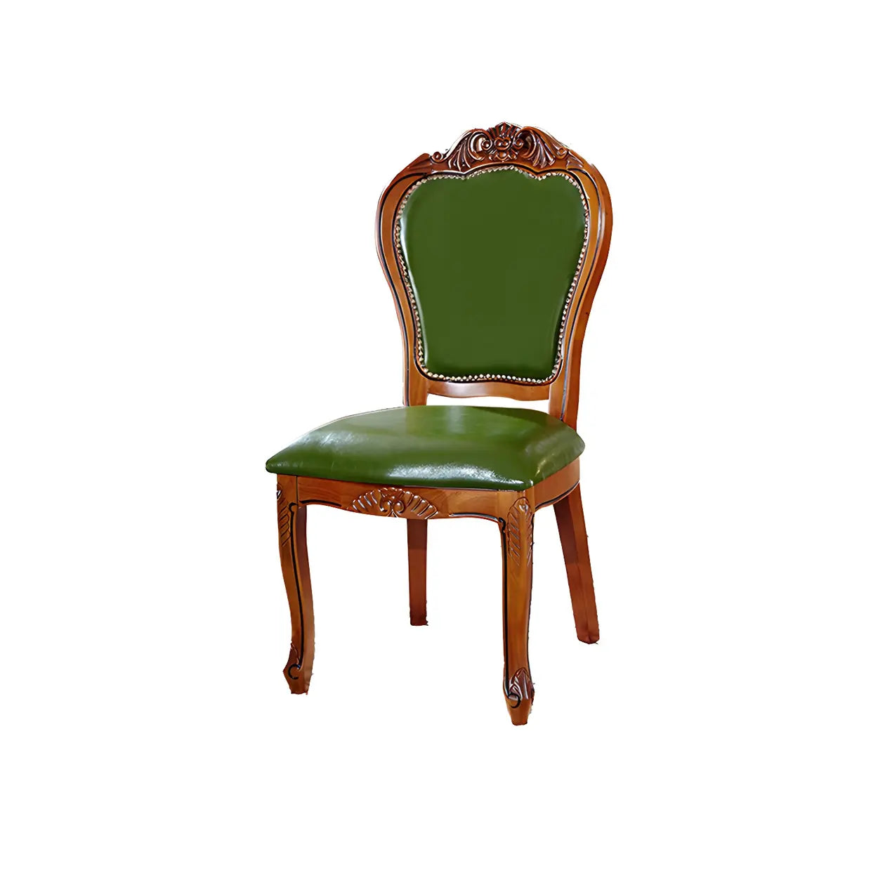 Walnut Leather Dining Side Chair