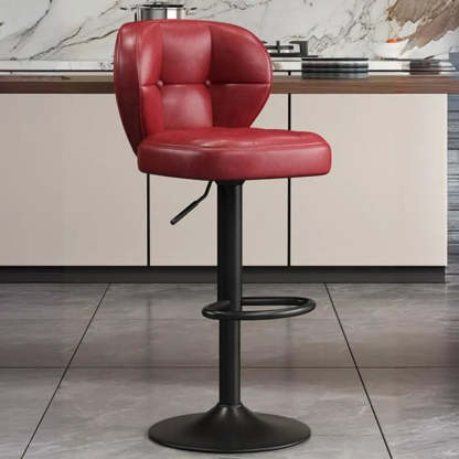 Vintage Swivel Leather Padded Back Bar Stool
