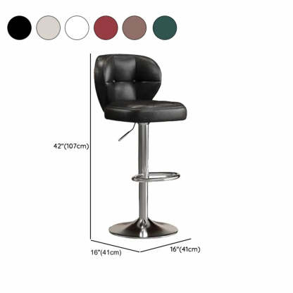 Vintage Swivel Leather Padded Back Bar Stool