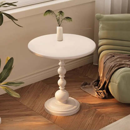 Vintage Artistic Pattern Black Wood Side Table