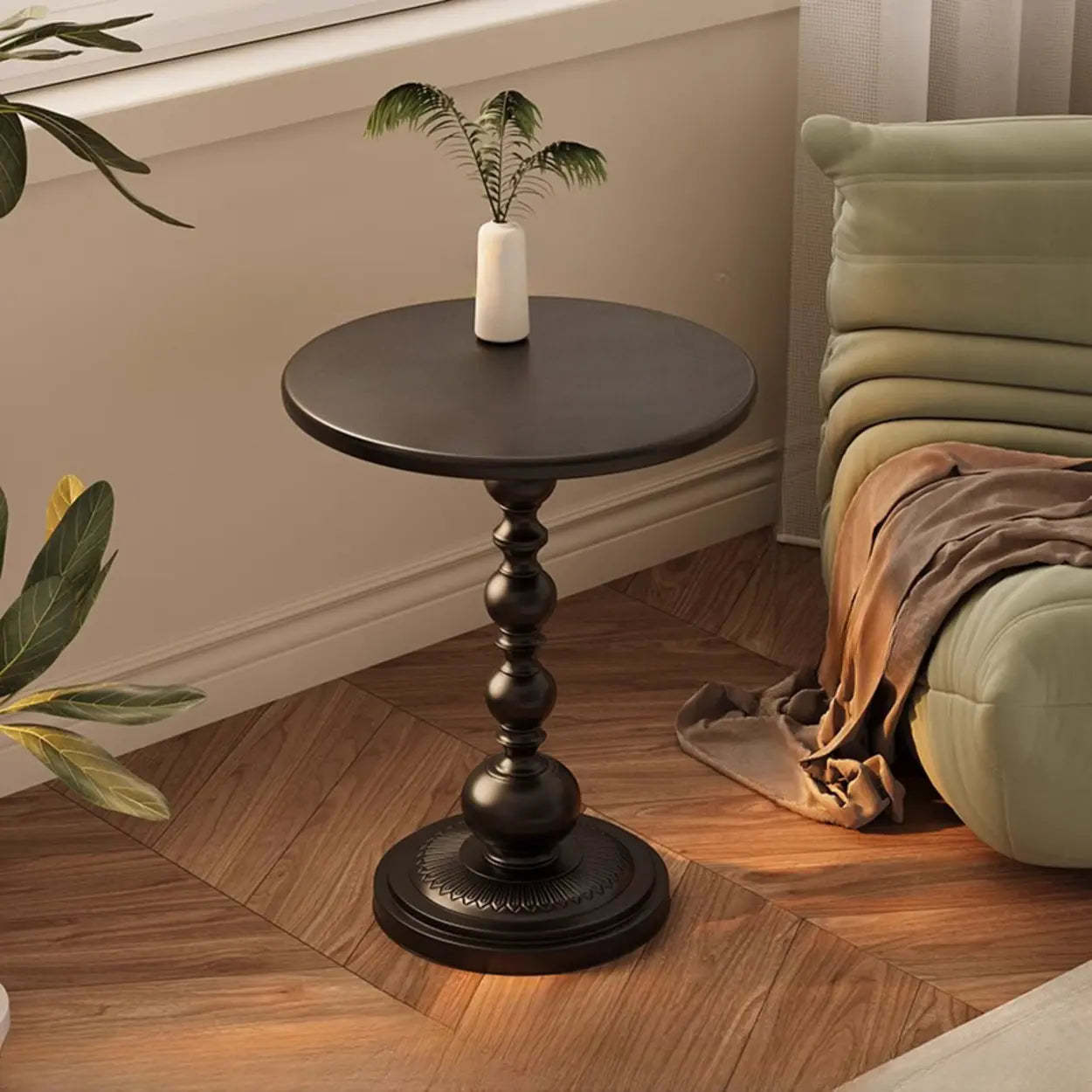 Black modern pattern artistic end & side tables