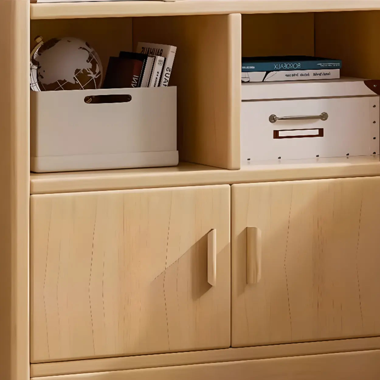 Vintage Brown Closed Vertical Timber Bookcase