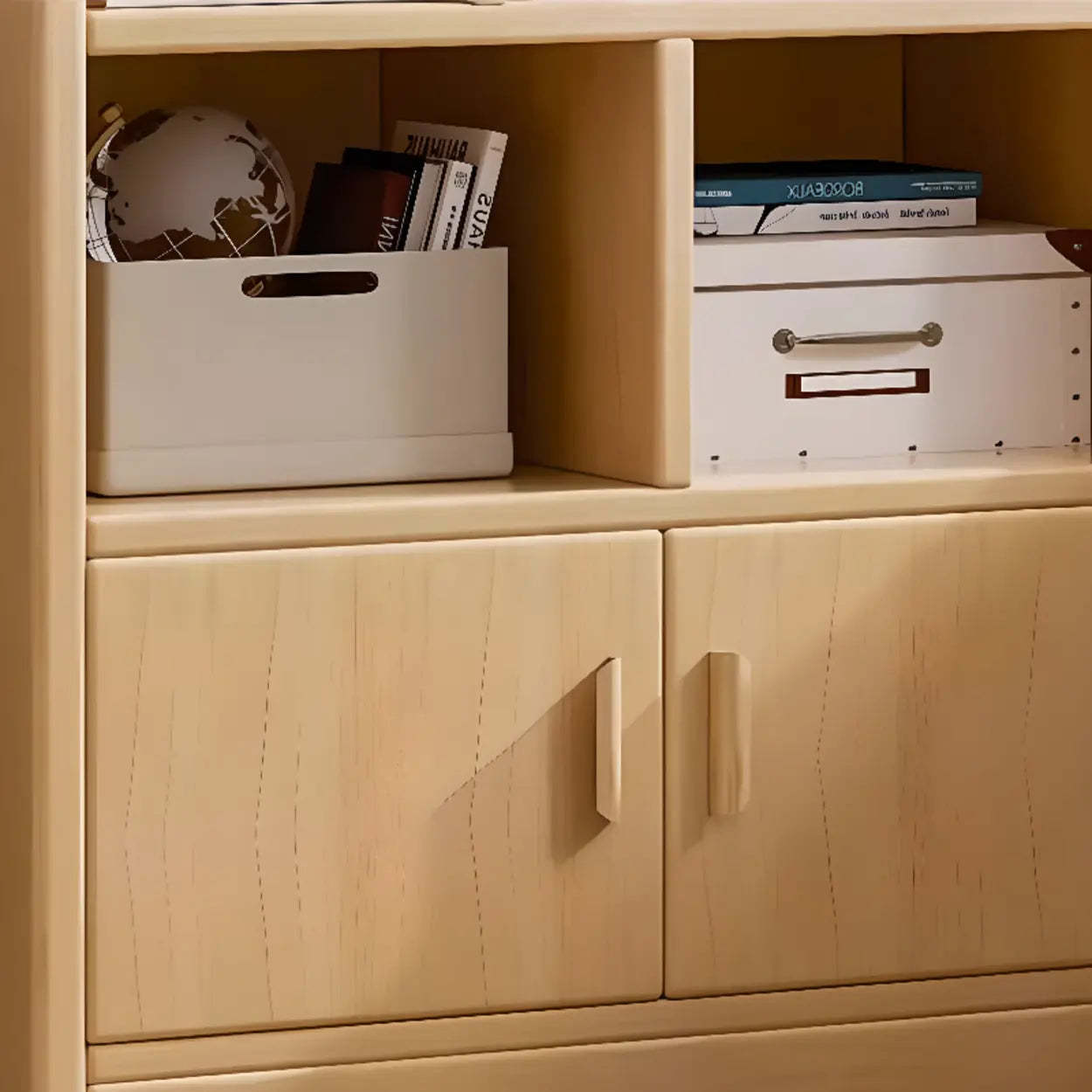 Vintage Brown Closed Vertical Timber Bookcase