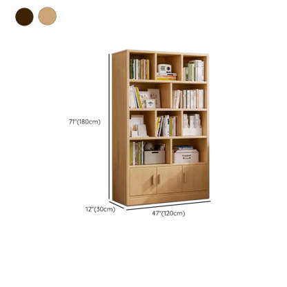 Vintage Brown Closed Vertical Timber Bookcase