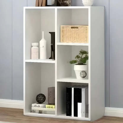 Vintage Brown Closed Vertical Timber Bookcase — Natural