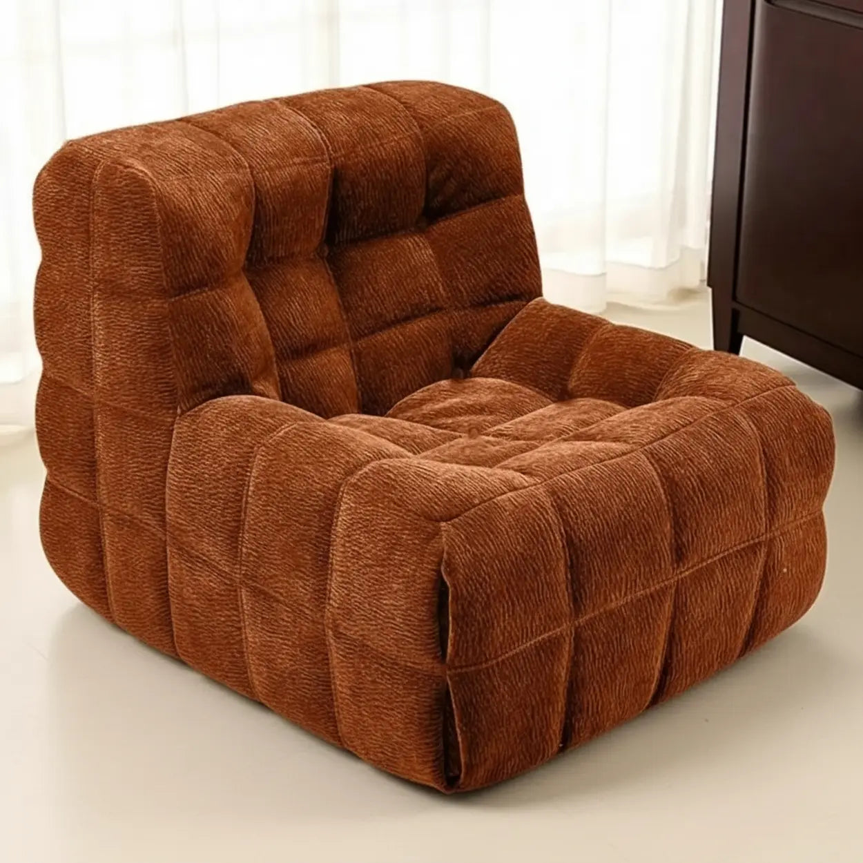 Vintage Boneless Channel Quilted Sofa — Green