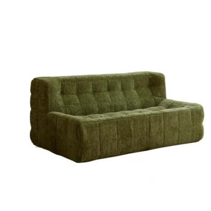 Vintage Boneless Channel Quilted Sofa — Brown