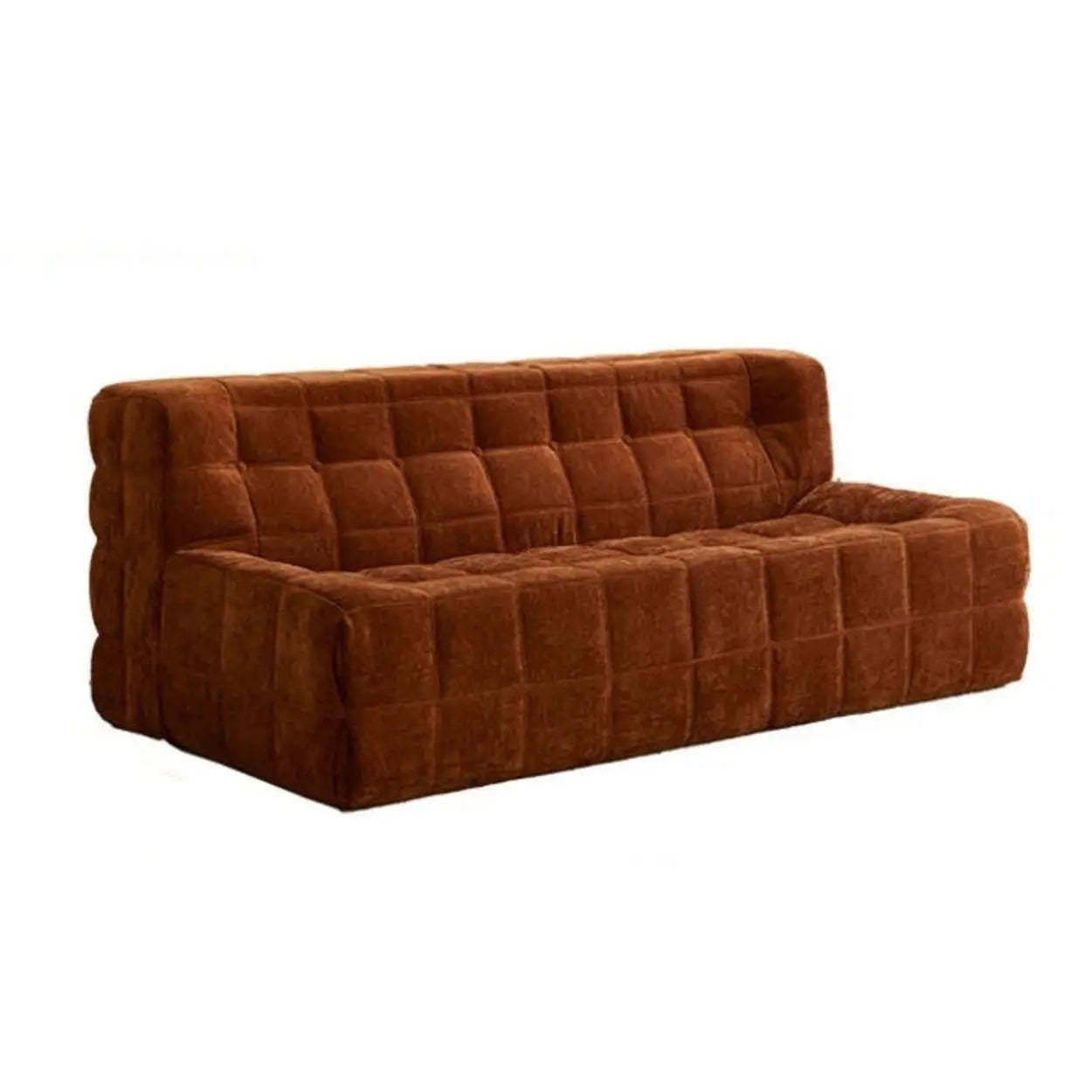 Vintage Boneless Channel Quilted Sofa — Brown