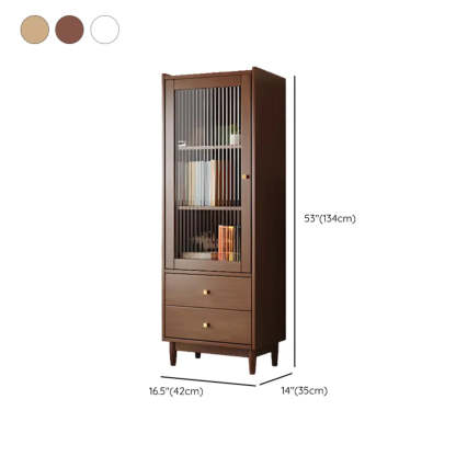 Vintage Rectangular Wood Vertical Cabinet Bookcase