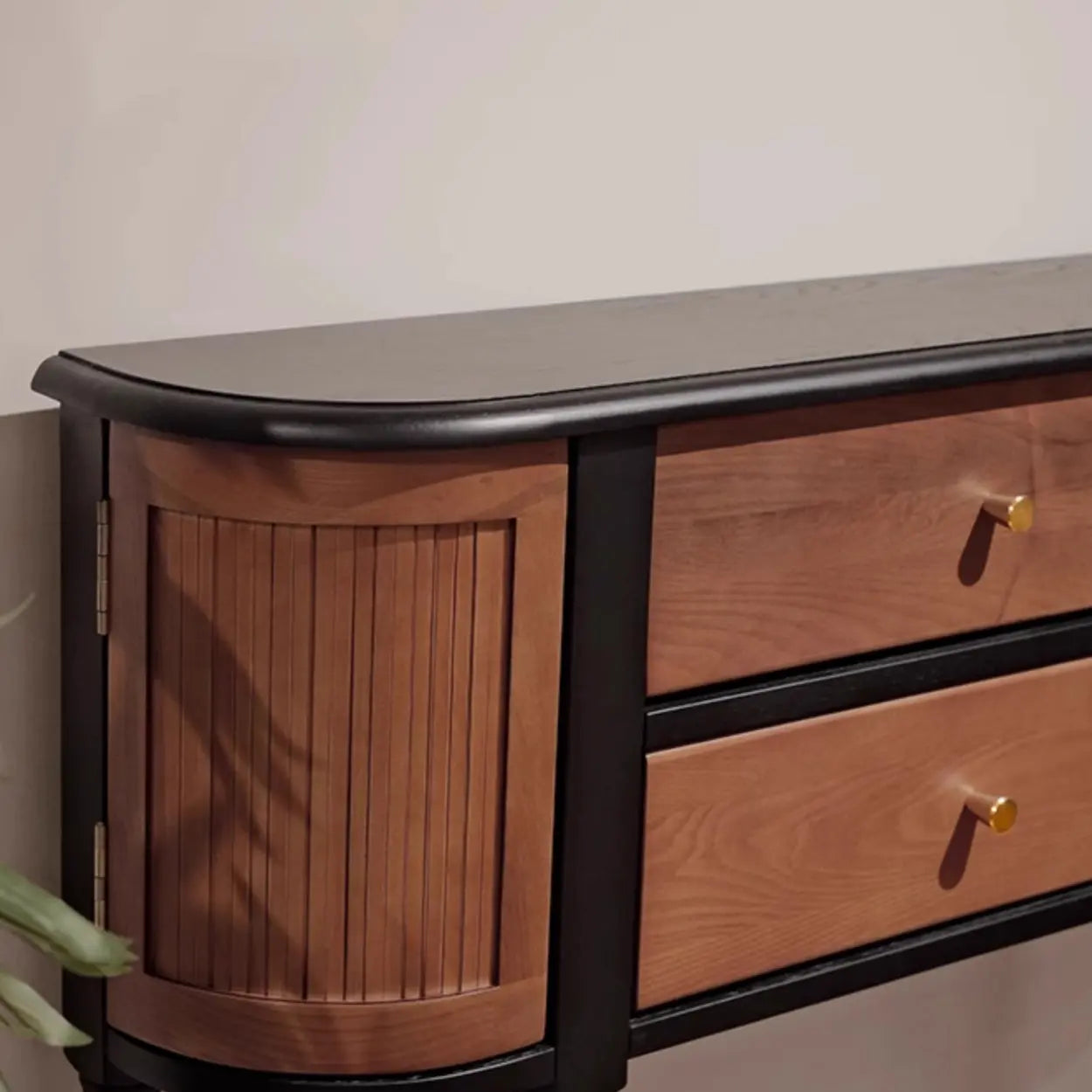 Vintage 2-Drawer Wood Narrow Console Table with Shelf