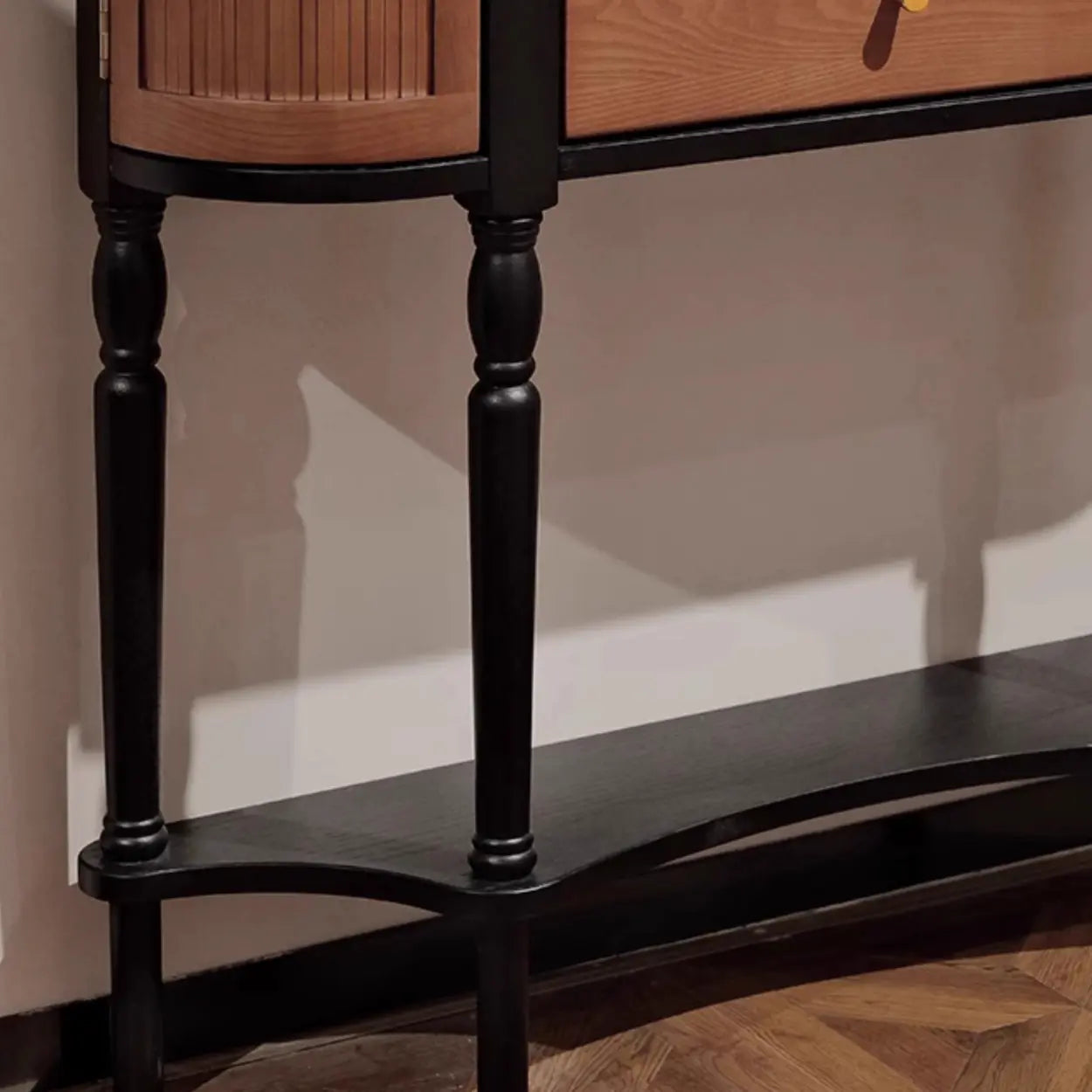 Vintage 2-Drawer Wood Narrow Console Table with Shelf