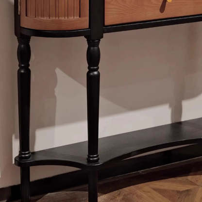Vintage 2-Drawer Wood Narrow Console Table with Shelf