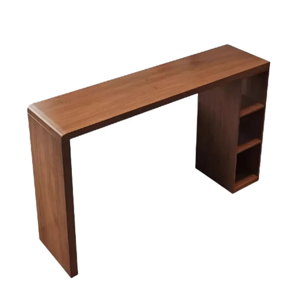 Vintage Wood Space-Saving Breakfast Bar Stool with Shelves — Table Only