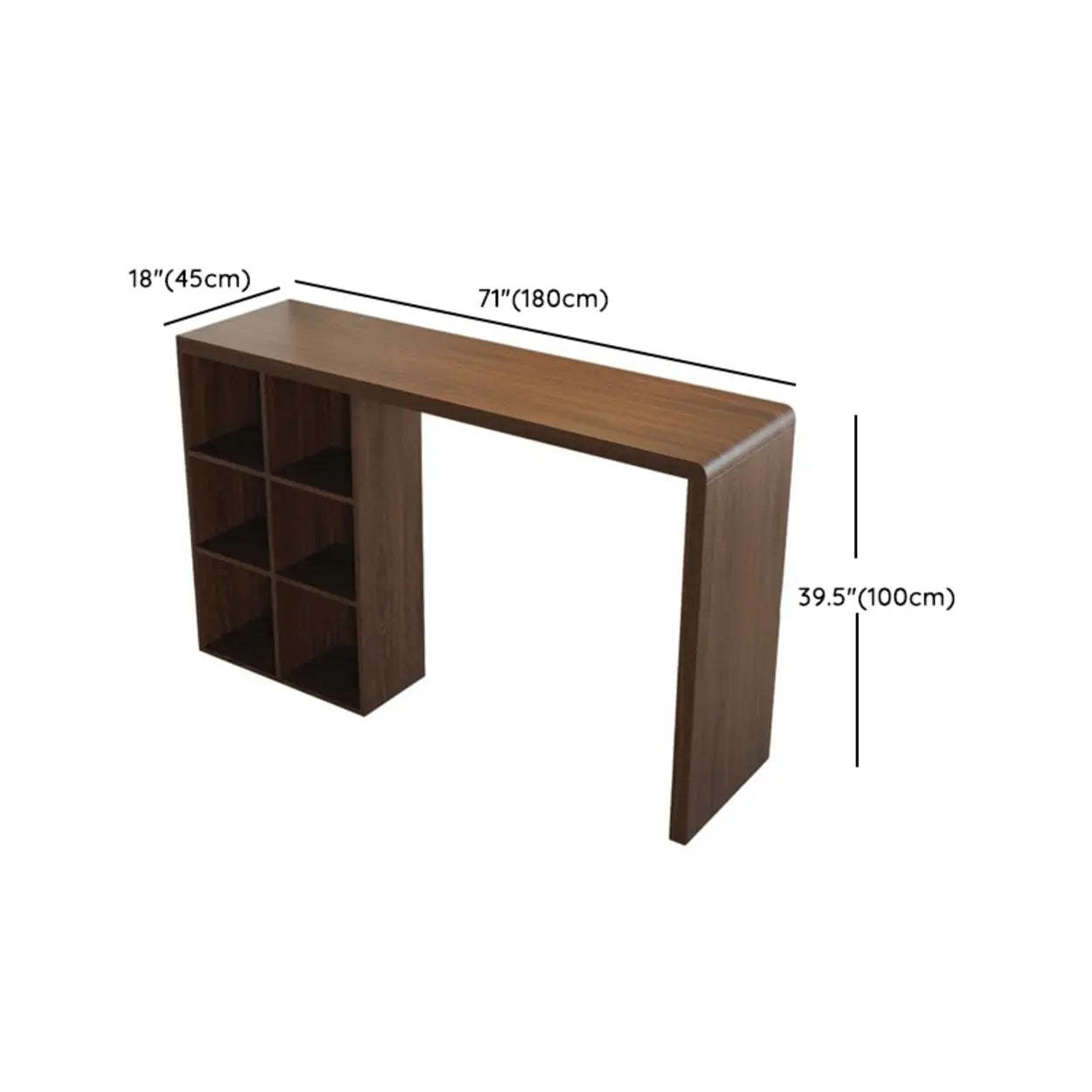 Vintage Wood Counter Height Bar Stool with Shelves