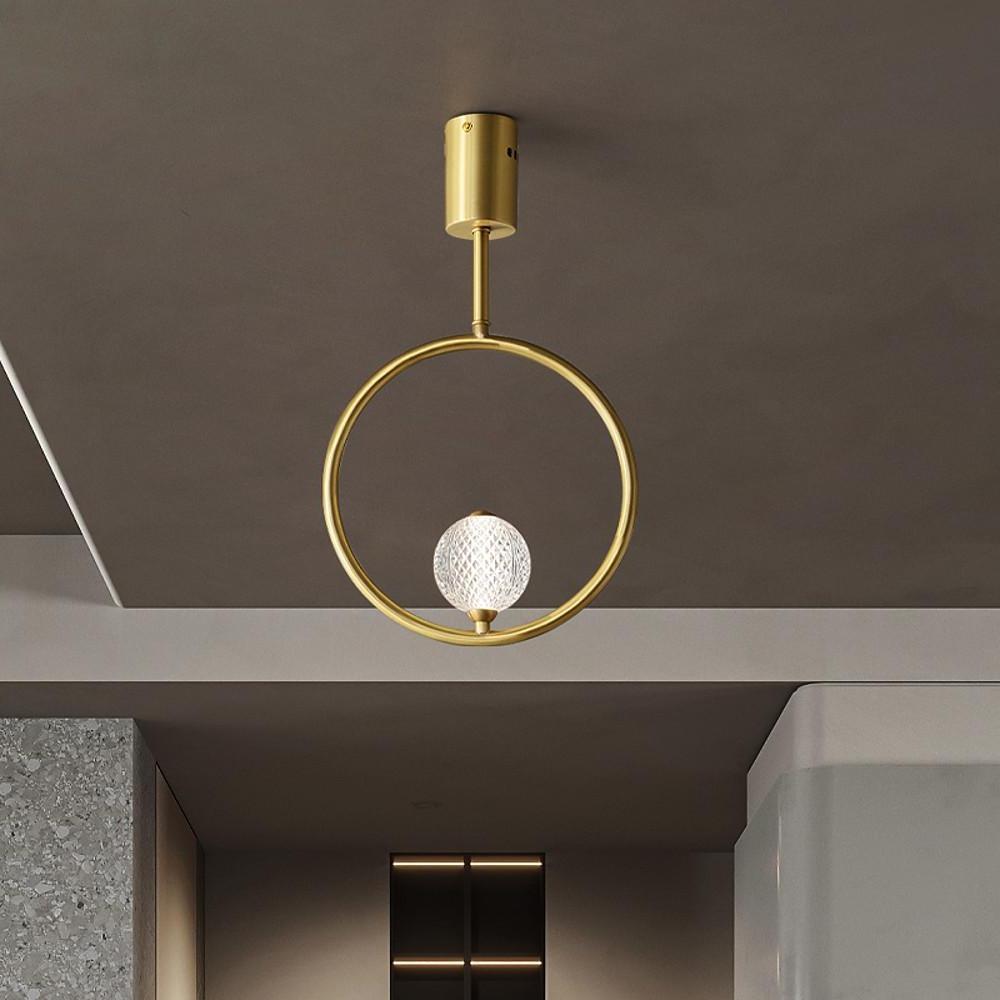 Lighom globe ring brass flush mount lighting — Set of 2