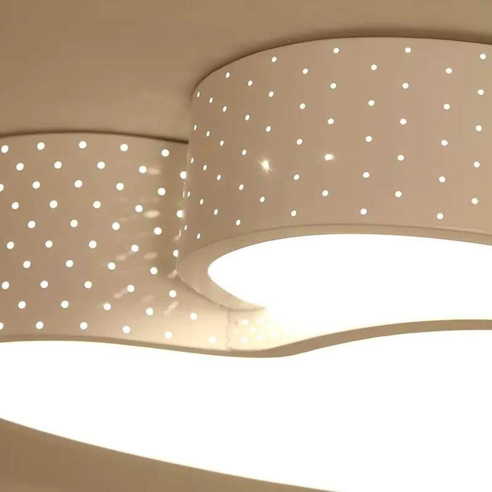 Heart Shaped Painted Metal Flush Mount Ceiling Light With Dimmable Ambient LED Light-Lighom