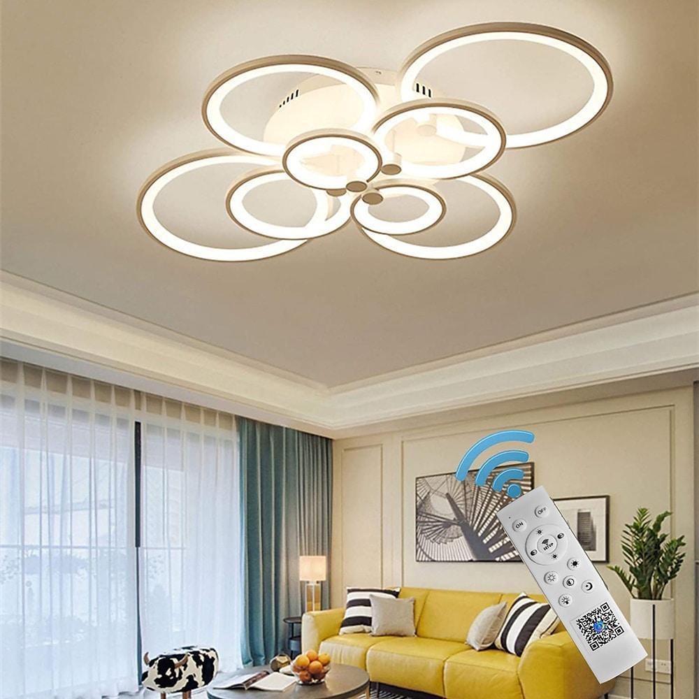 Elegant Semi Flush Mount Ceiling Lights with Unique Overlapping Rings-Lighom