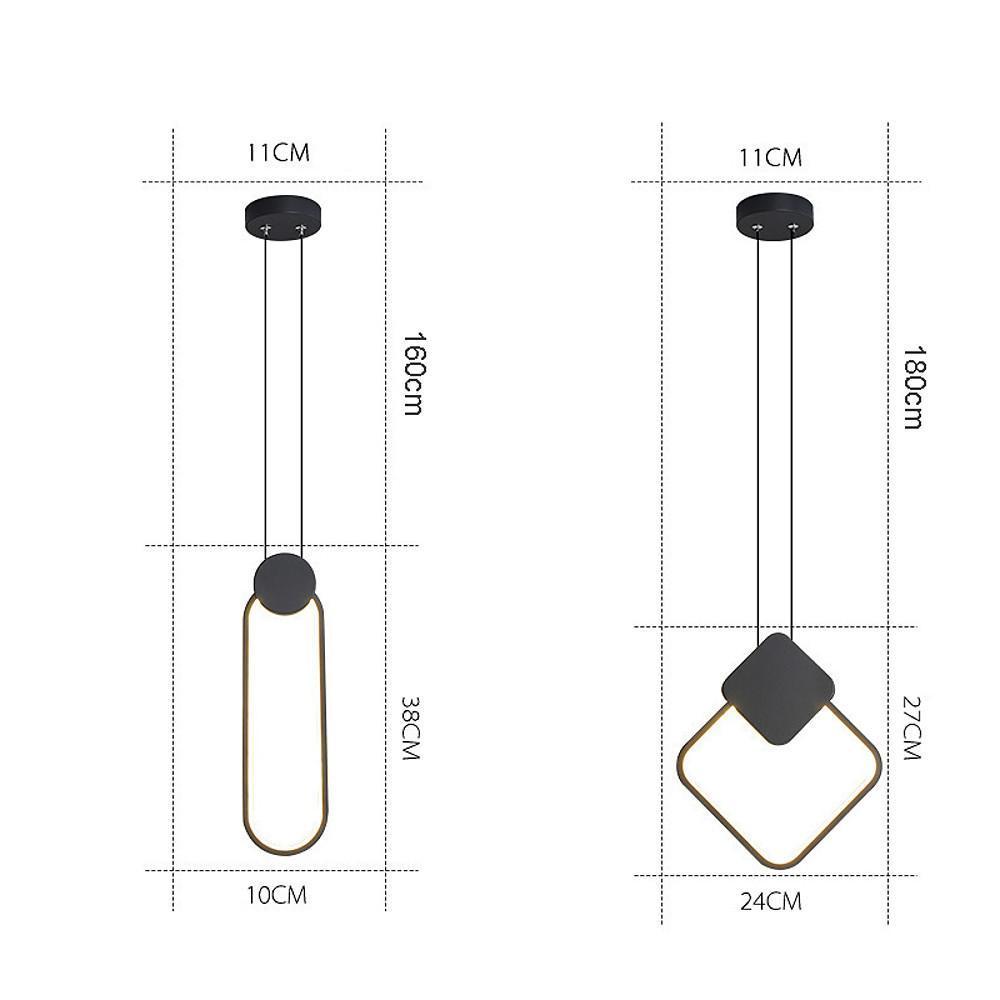 Geometric LED Black Modern Pendant Ceiling Lamp