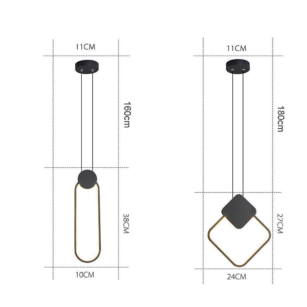Geometric LED Black Modern Pendant Ceiling Lamp