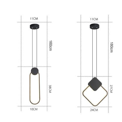 Geometric LED Black Modern Pendant Ceiling Lamp
