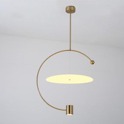 Electroplated Metal Semi Circular LED Gold Nordic Pendant Lighting-Lighom