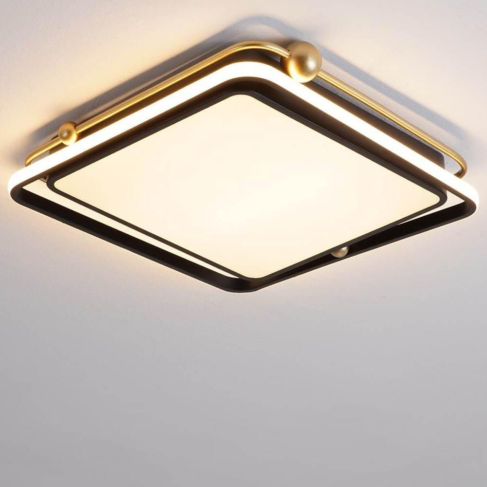 Artistic square synthetic flush mount lighting — Dimmable with Remote