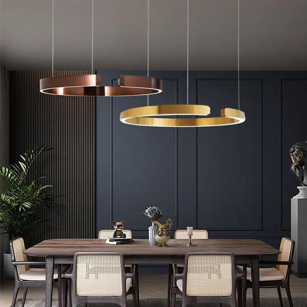 Lighom island ring synthetic pendant lighting for dining room — 31" Diameter / Coffee