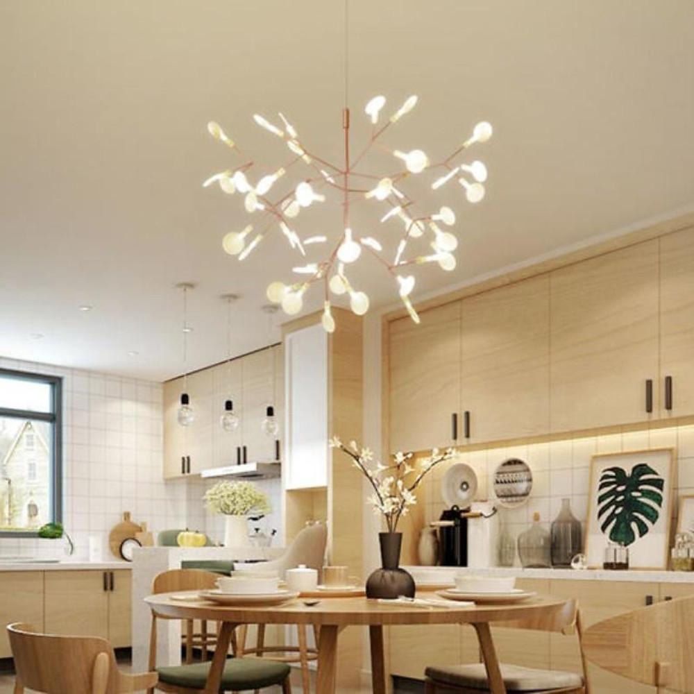 45-Light Copper Glass LED Modern Sputnik Chandelier