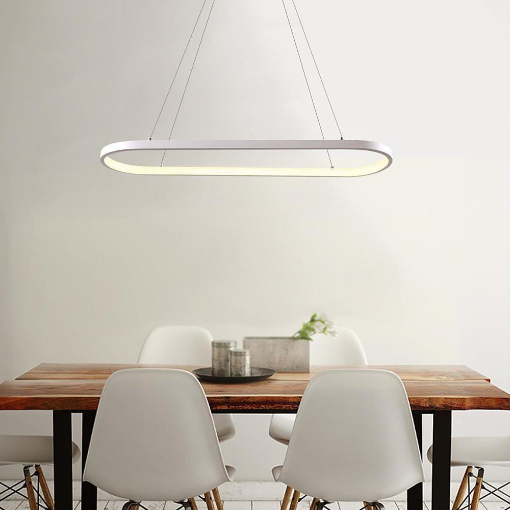Rectangular Curves Dining Room Chandeliers Metal Modernist Pendant Lighting-Lighom