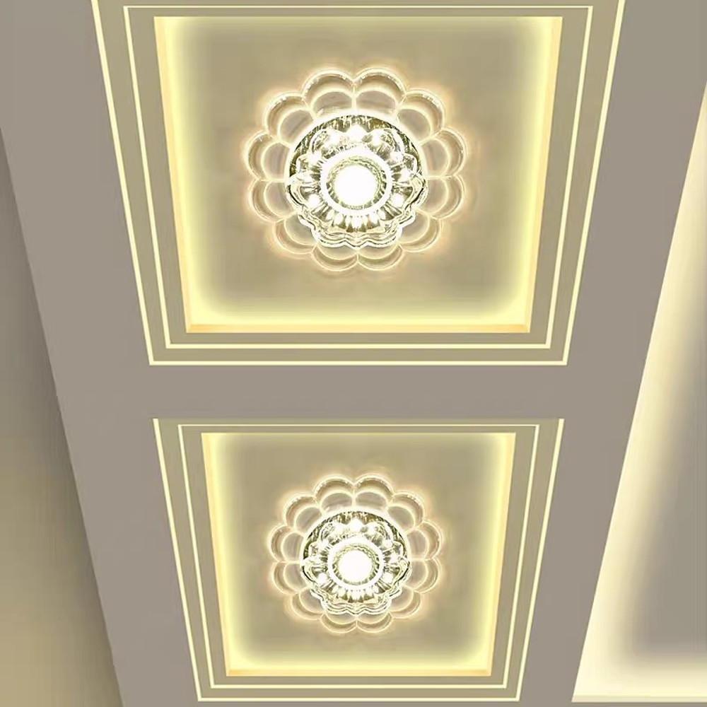 Flower Effect Entryway Lighting Crystal Metal LED Flush Mount Ceiling Light for Baby Kids-Lighom