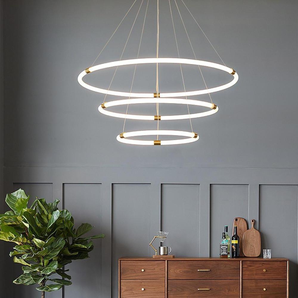 Surround Circle LED Chandelier: 2/3-Light, 4000K, Acrylic-Lighom