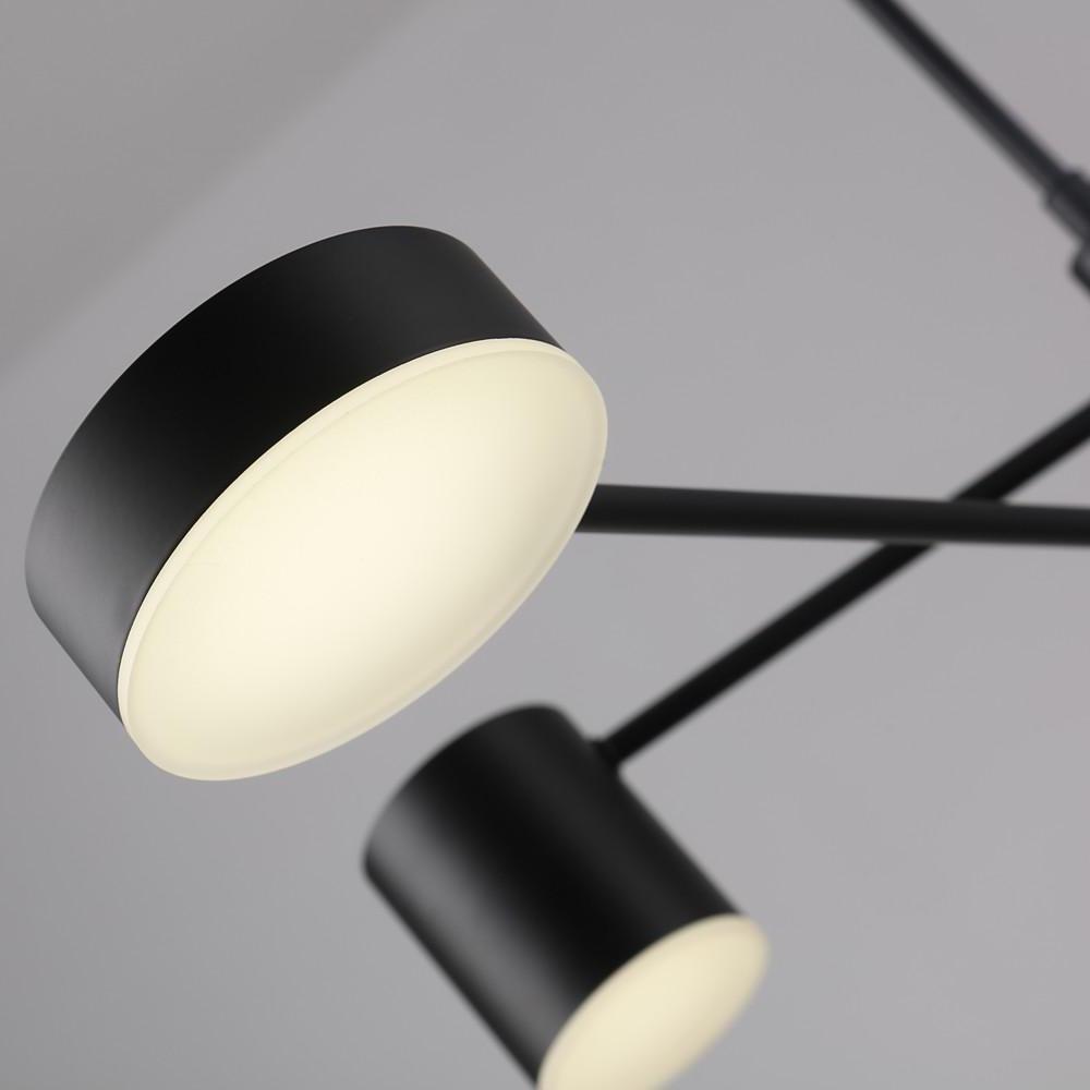 Industrial Sputnik Black Modern Foyer Chandelier, 6-LED