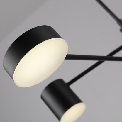 Industrial Sputnik Black Modern Foyer Chandelier, 6-LED