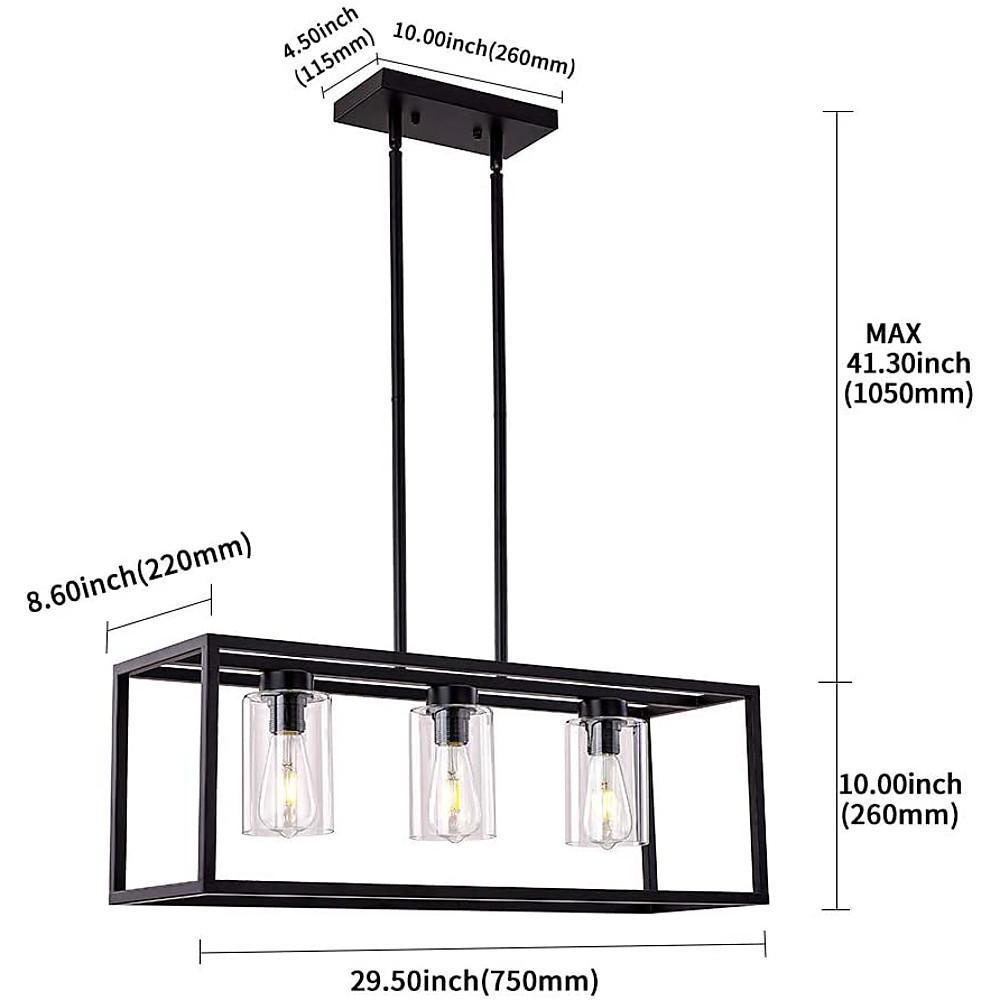 Box Lanterns Rectangular Chandelier Industrial Foyer Chandelier Dining Room Chandelier-Lighom