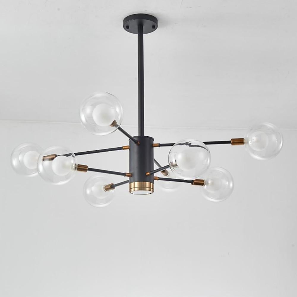 8-light Glass LED Modern Sputnik Chandelier Hanging Lamp Island Lights-Lighom