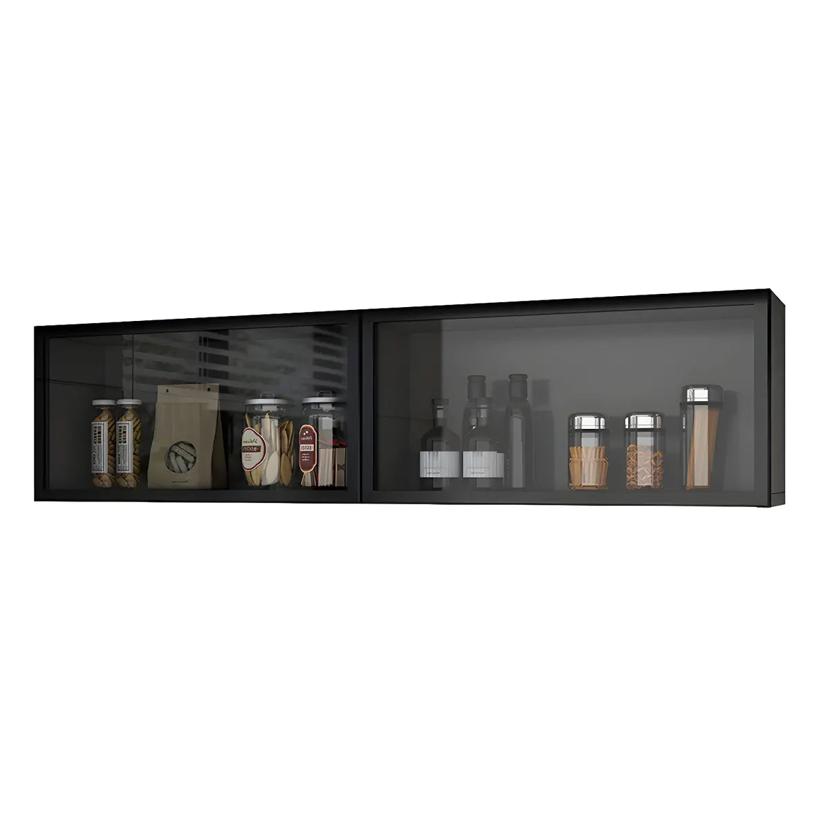 Wall-Mounted Kitchen Glass China Cabinet — White / Led Lights Included