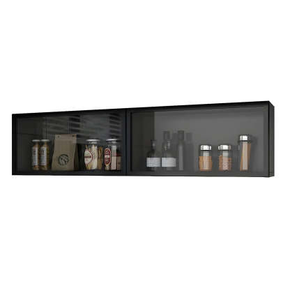 Wall-Mounted Kitchen Glass China Cabinet — White / Led Lights Included