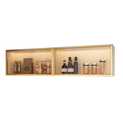 Wall-Mounted Kitchen Glass China Cabinet — White / Led Lights Not Included