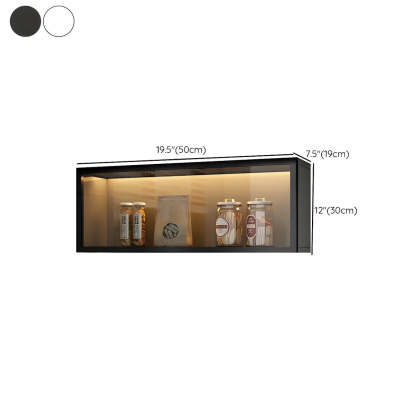 Wall-Mounted Kitchen Glass China Cabinet — Grey / Led Lights Not Included