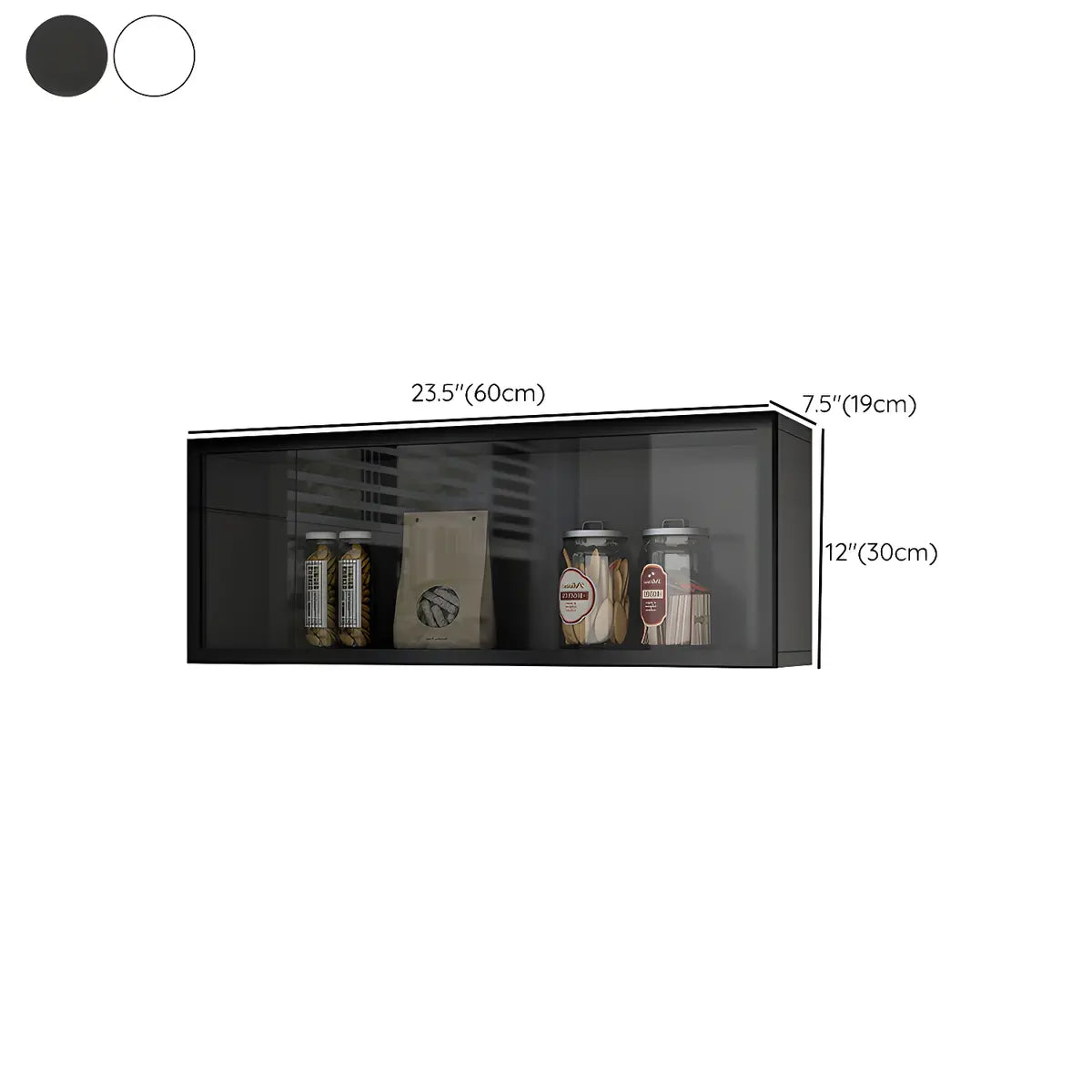 Wall-Mounted Kitchen Glass China Cabinet — White / Led Lights Included
